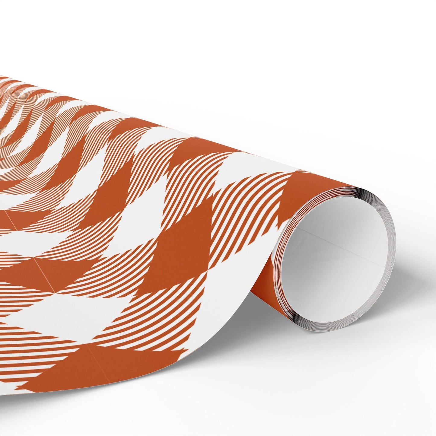 Gift Wrap | Dark Orange & White | Gingham