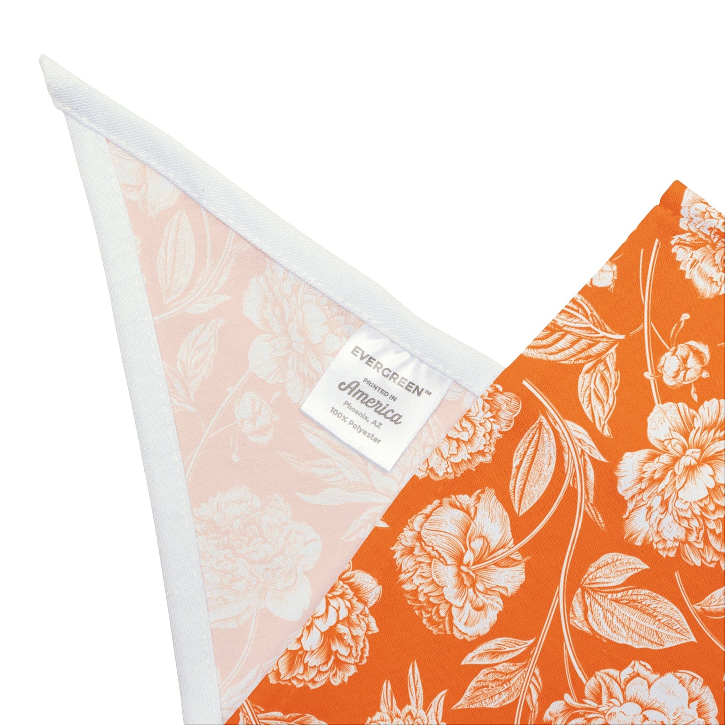 Pet Bandana | Orange & White | Peony