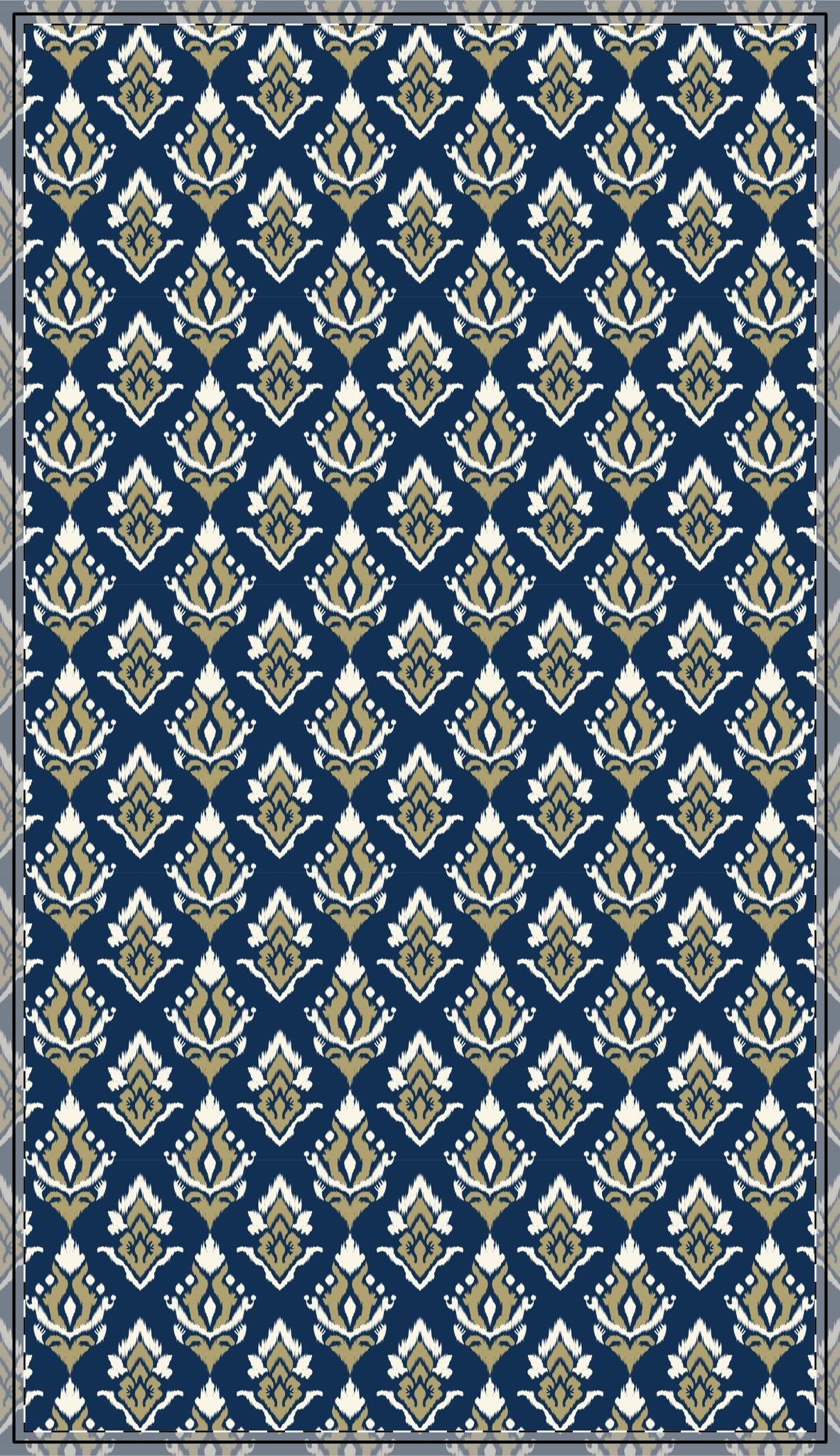 Tablecloth | Blue & Gold | Ikat