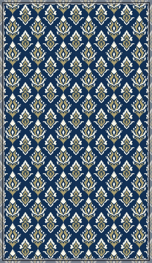 Tablecloth | Blue & Gold | Ikat