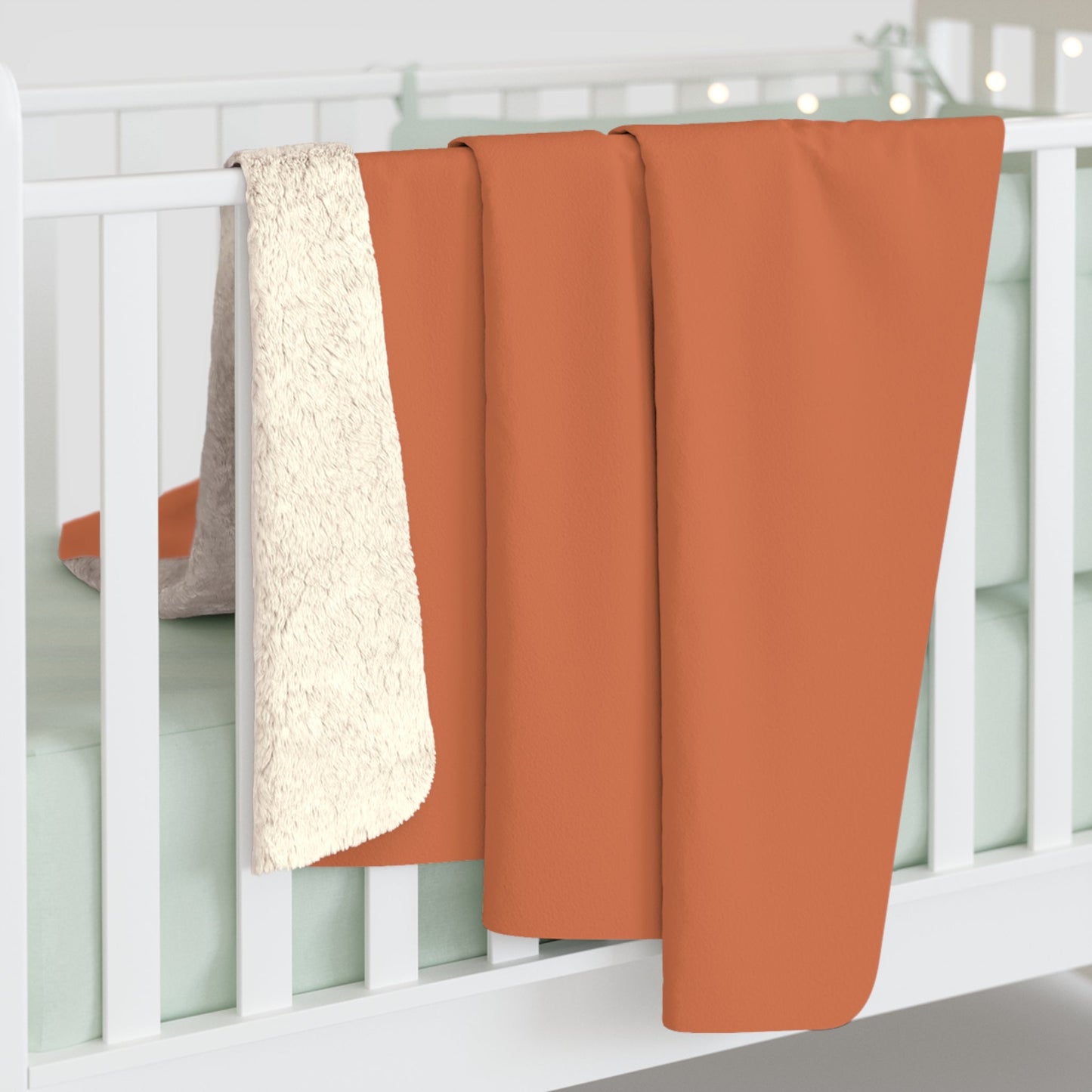 Sherpa Blanket | Dark Orange & White | Light