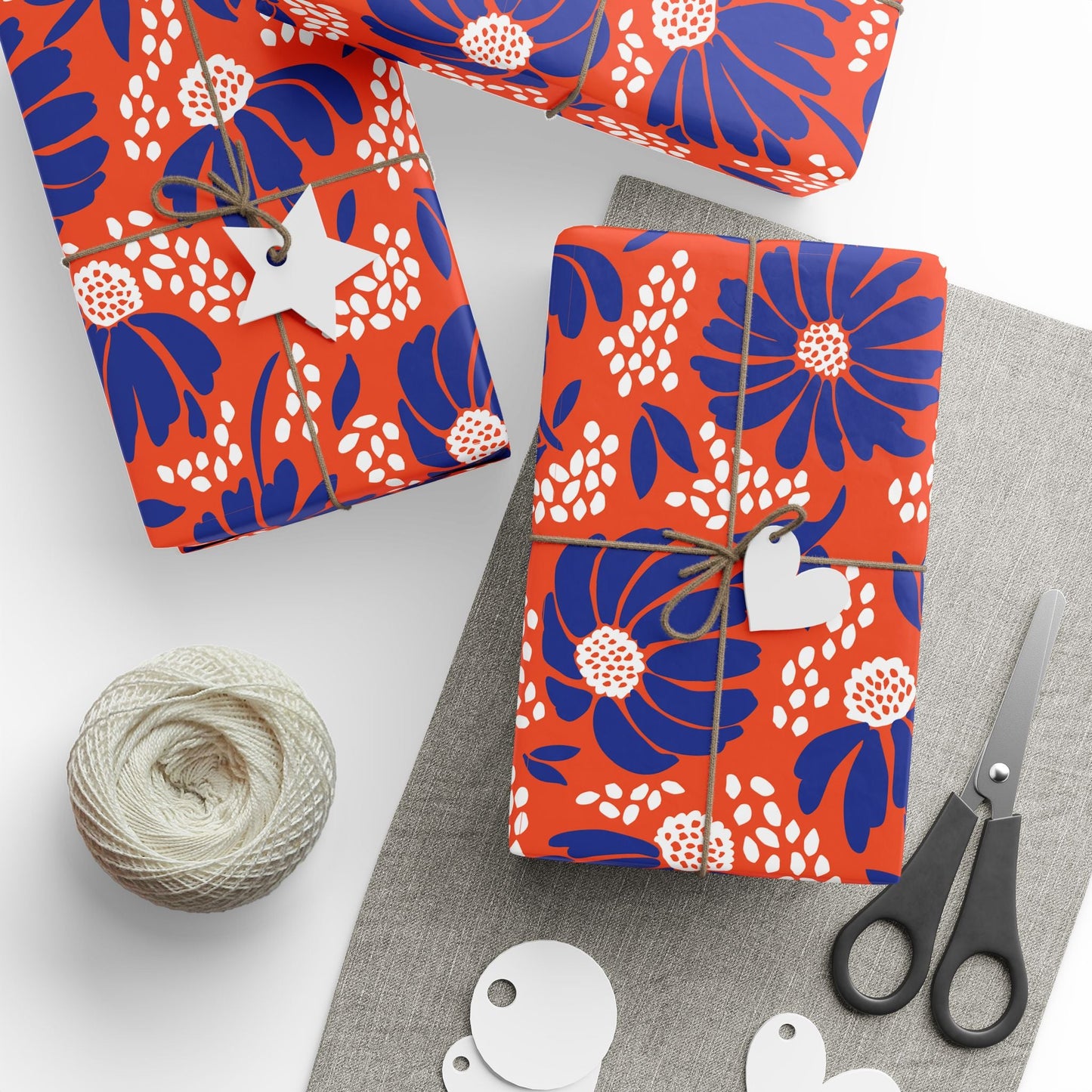 Gift Wrap | Bright Blue & Orange | Bellis