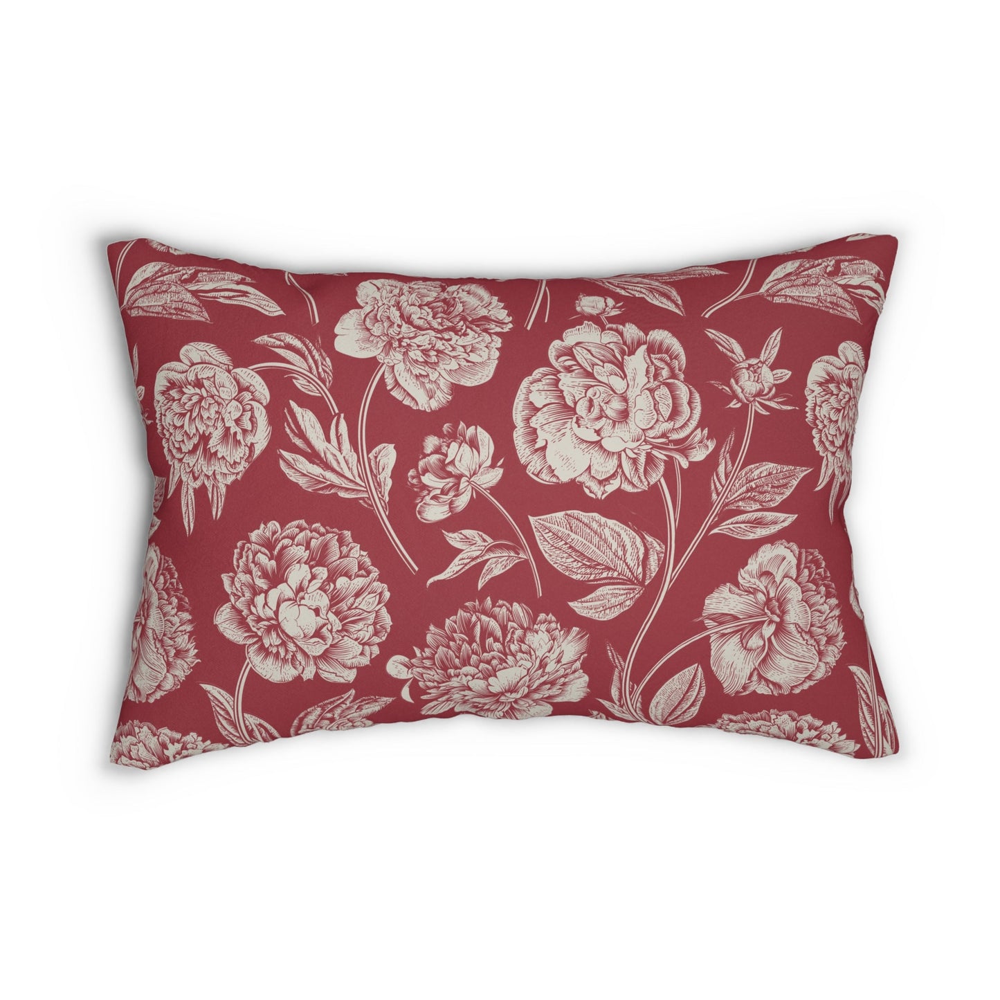 Pillow | Maroon & White | Peony