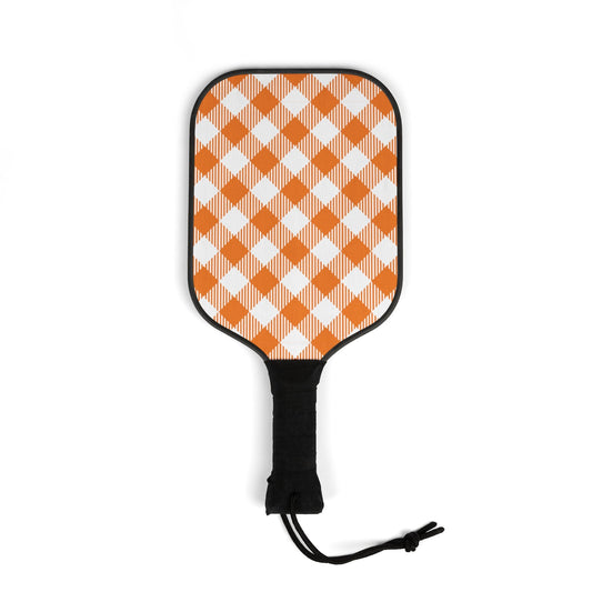 Pickleball Paddle Kit | Orange & White | Gingham