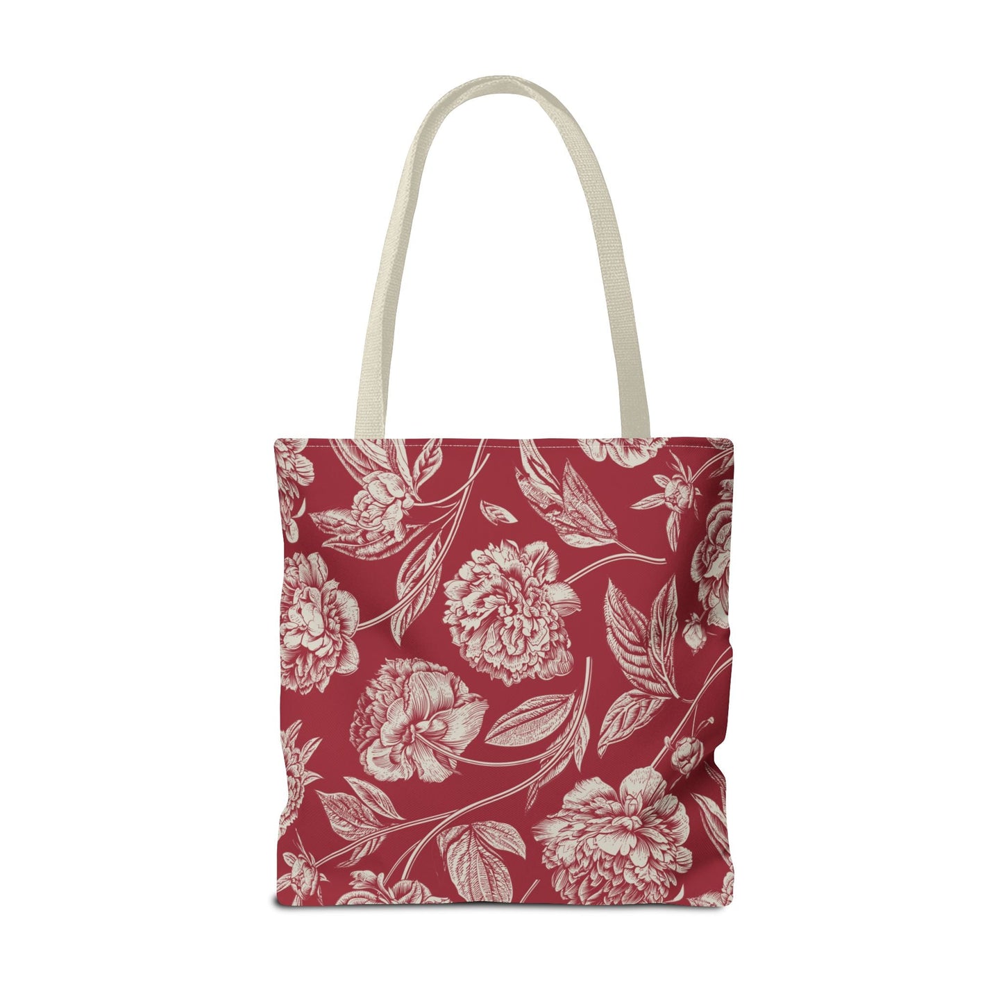 Tote Bag | Maroon & White | Peony