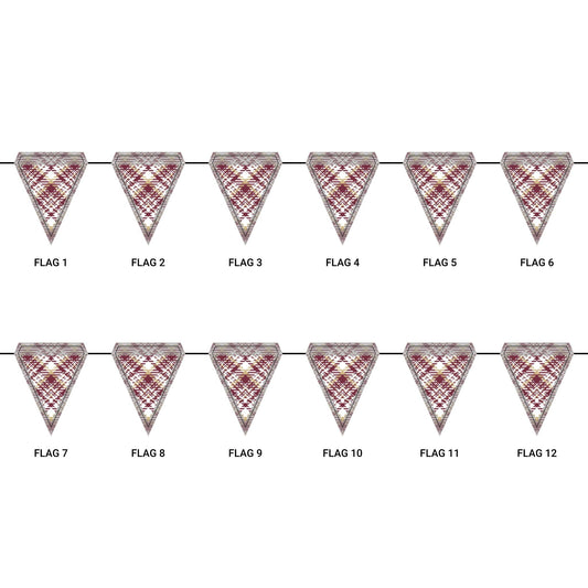 Flag Garland | Maroon & Gold | Tartan
