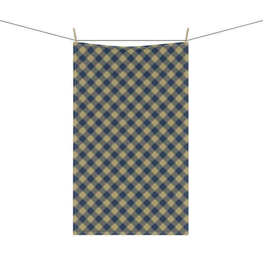 Tea Towel | Blue & Gold | Gingham
