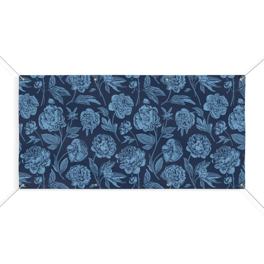 Banner | Light Blue & White | Peony