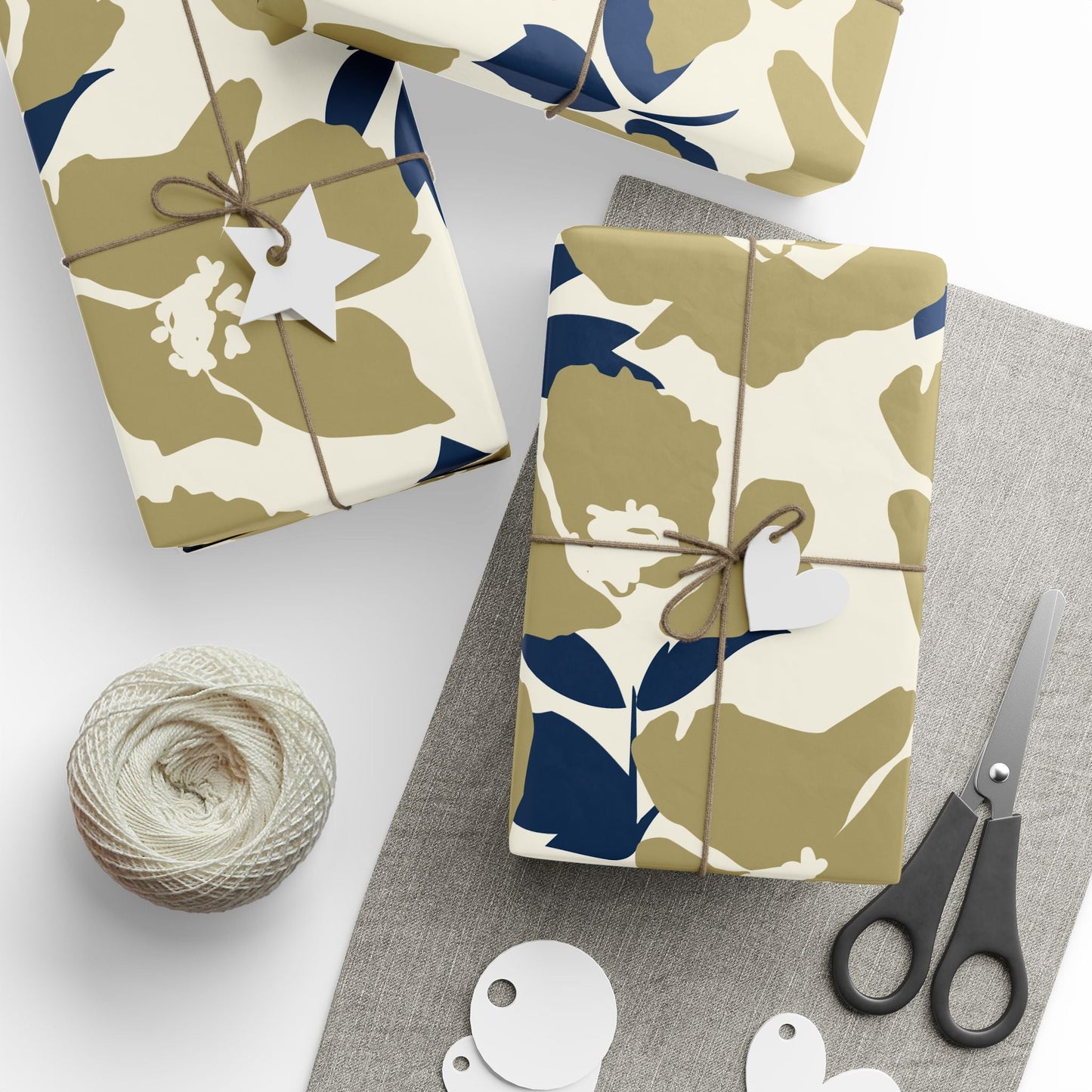 Gift Wrap | Blue & Gold | Poppy