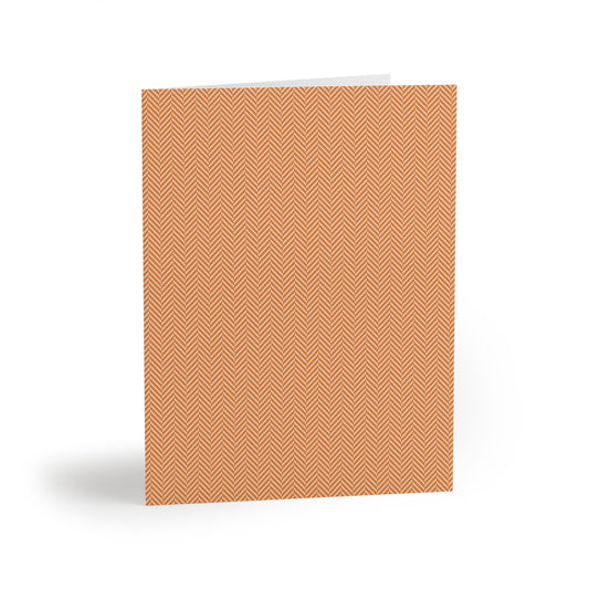 Notecards | Orange & White | Herringbone