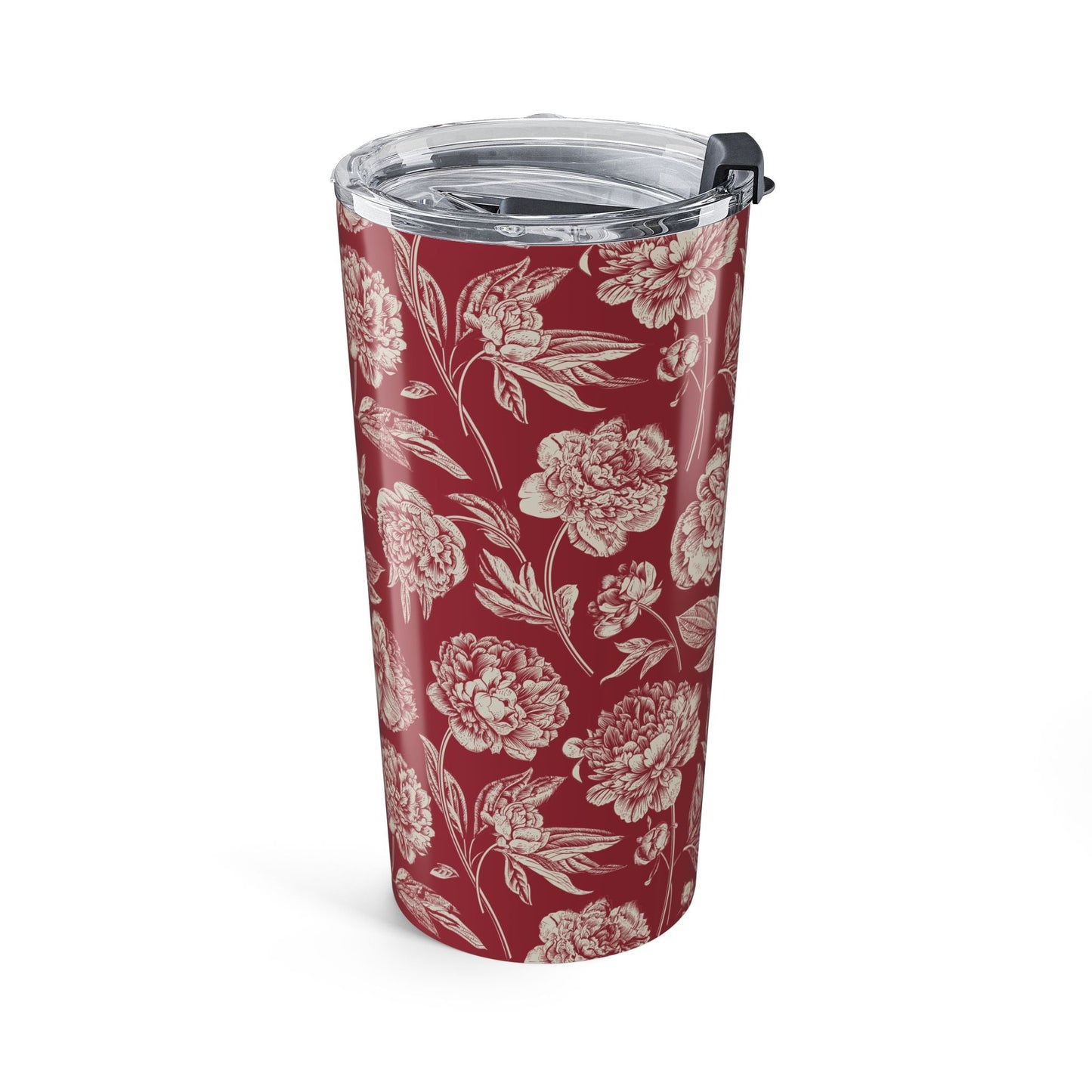 Tumbler | Maroon & White | Peony