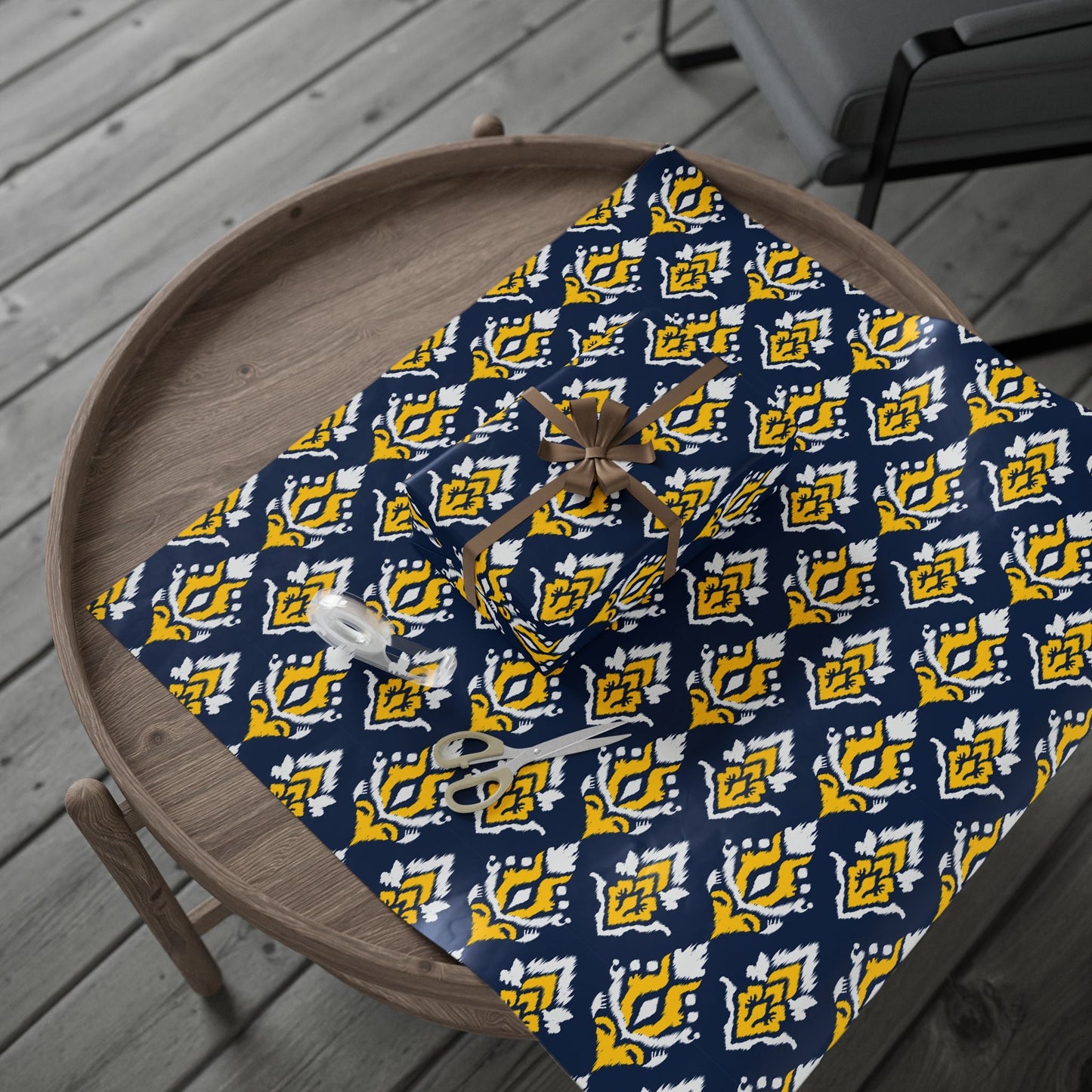Gift Wrap | Yellow & Blue | Ikat