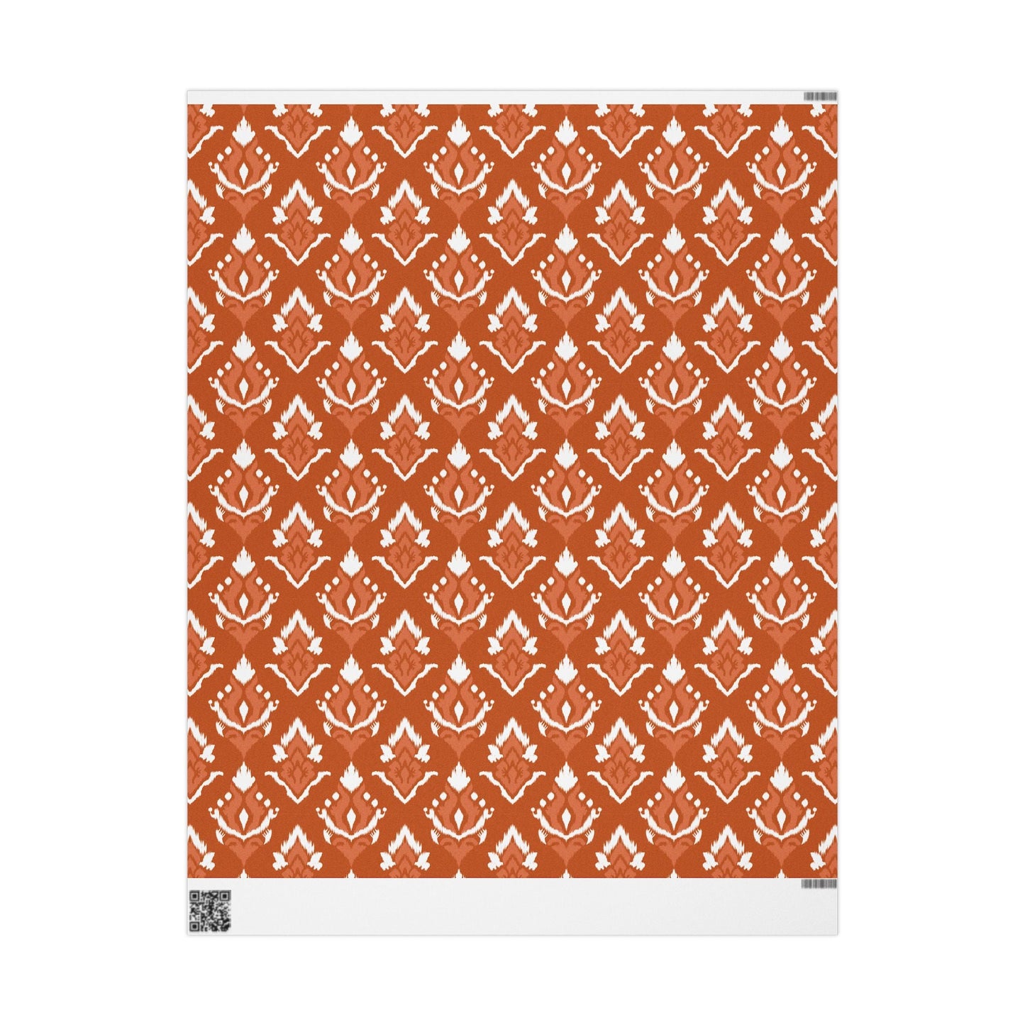 Gift Wrap | Dark Orange & White | Ikat