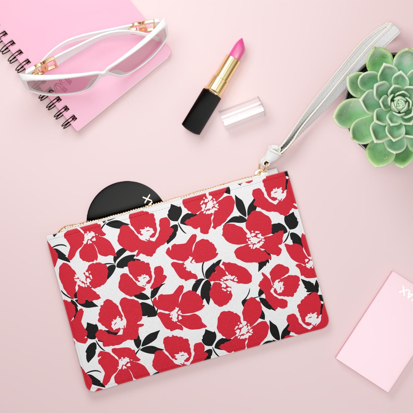 Clutch Bag | Red & Black | Poppy