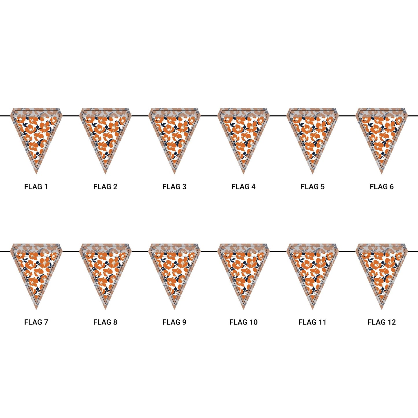 Flag Garland | Orange & Blue | Poppy