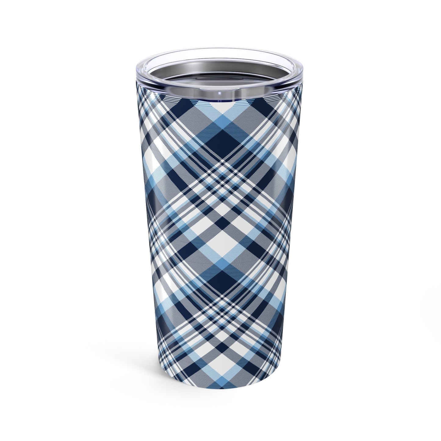Tumbler | Light Blue & White | Tartan