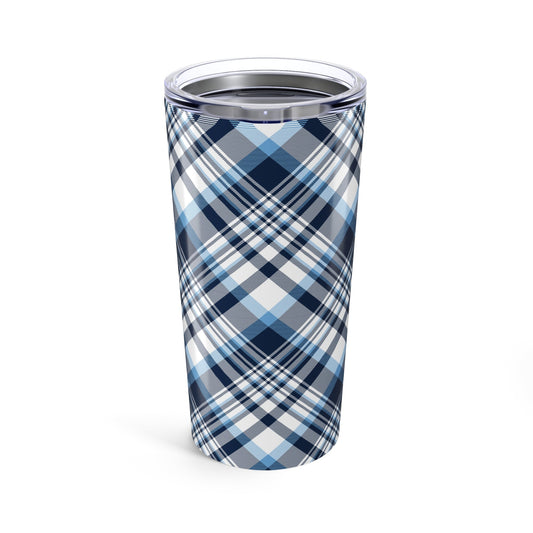 Tumbler | Light Blue & White | Tartan