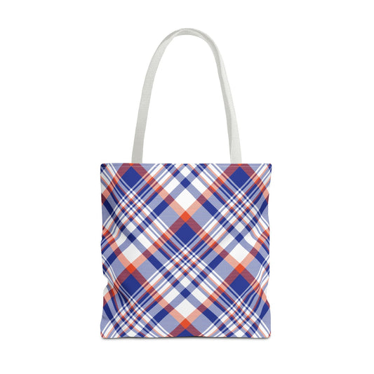 Tote Bag | Bright Blue & Orange | Tartan