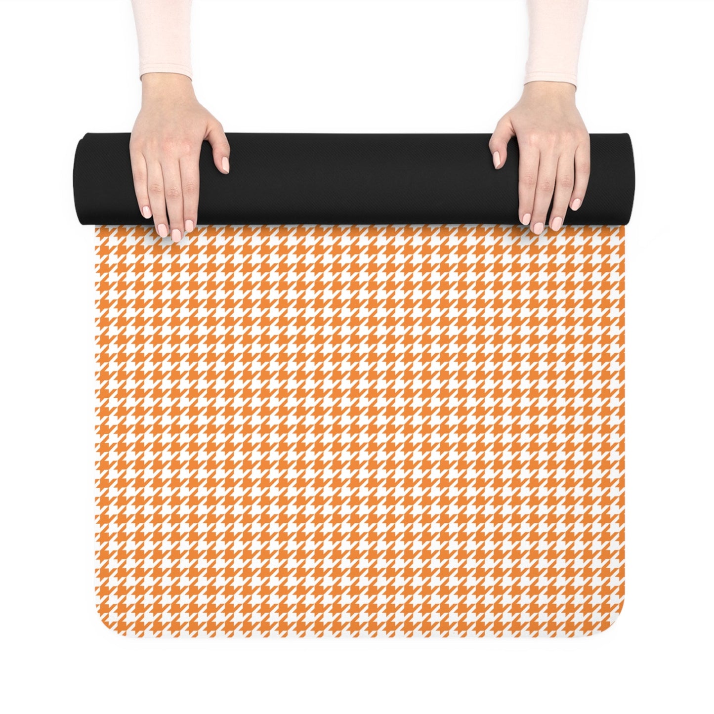 Yoga Mat | Orange & White | Houndstooth