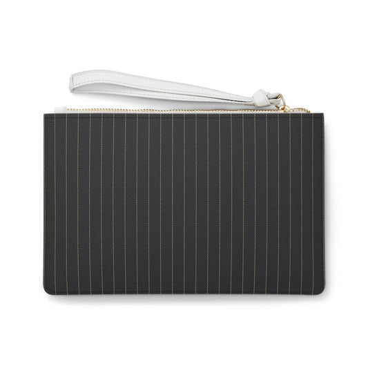Clutch Bag | Black & Gold | Pinstripe