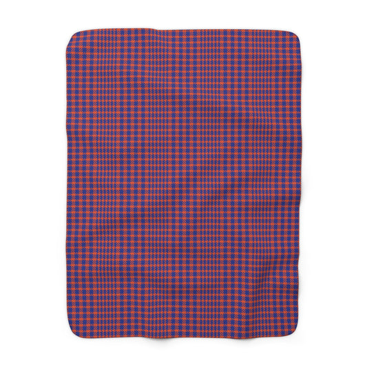 Sherpa Blanket | Bright Blue & Orange | Tweed