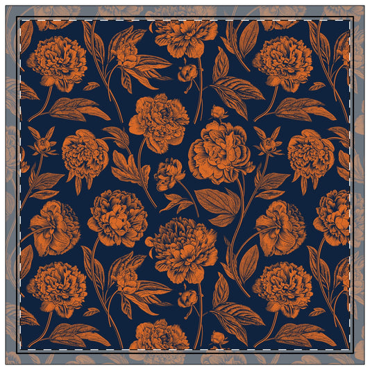 Napkins | Orange & Blue | Peony