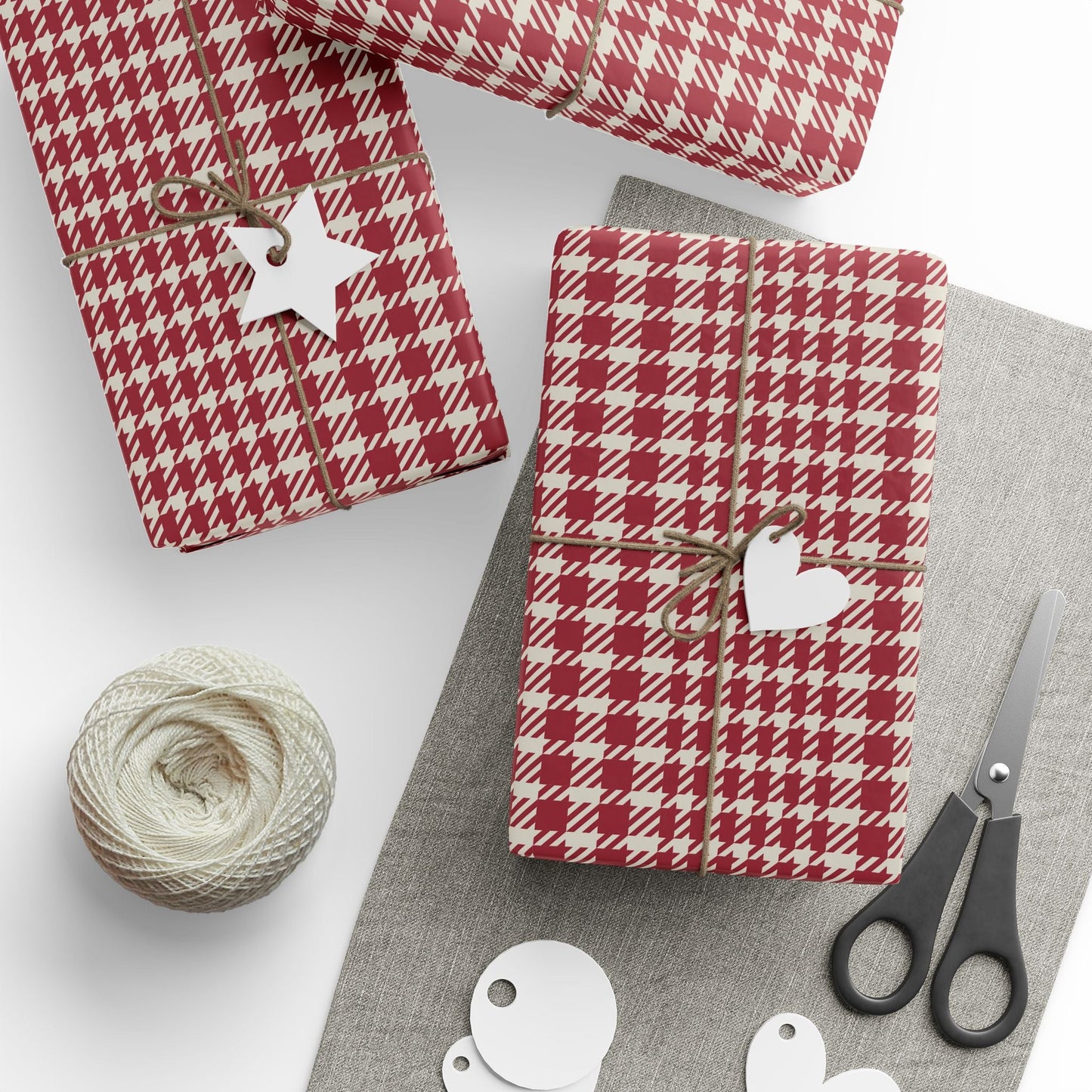 Gift Wrap | Maroon & White | Tweed