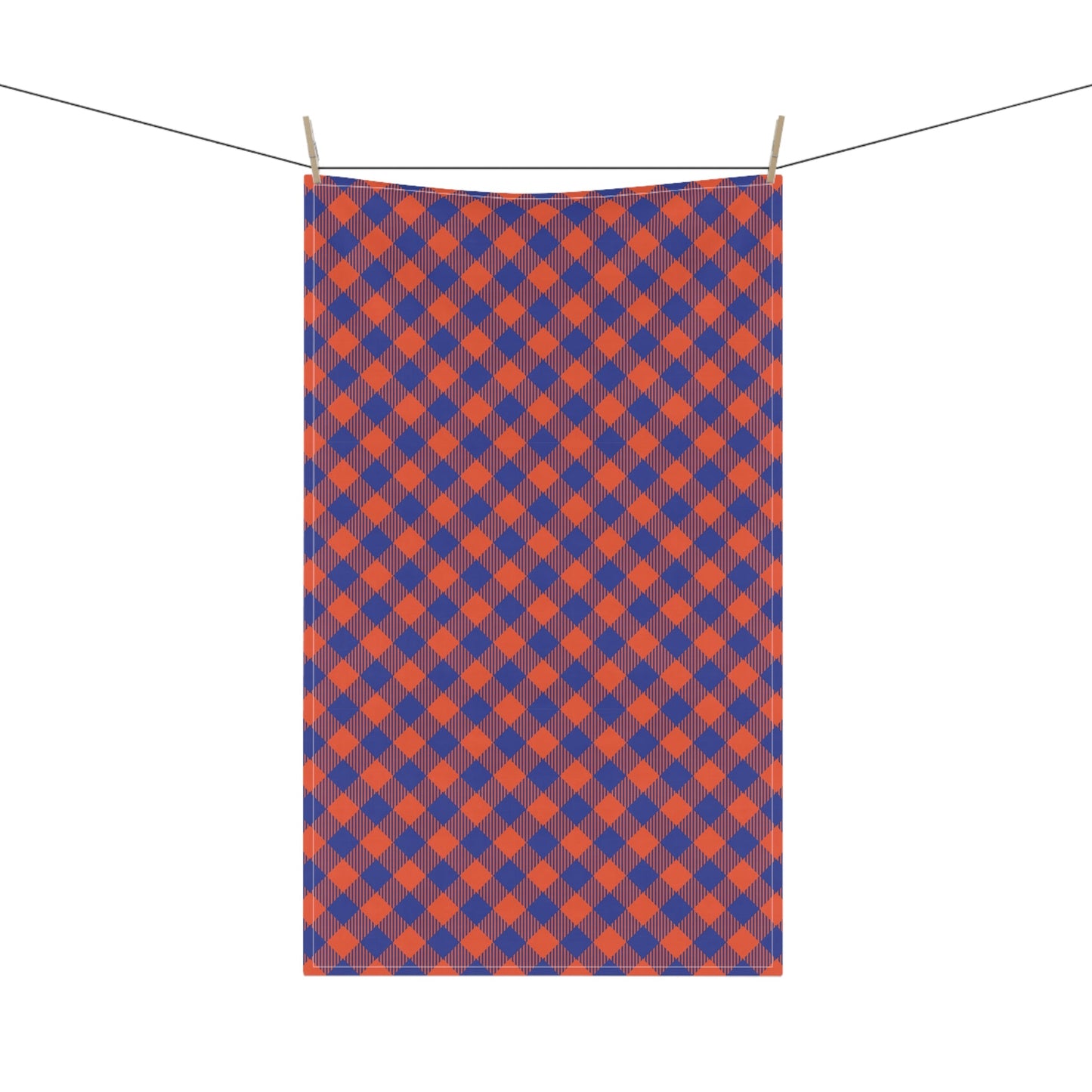 Tea Towel | Bright Blue & Orange | Gingham