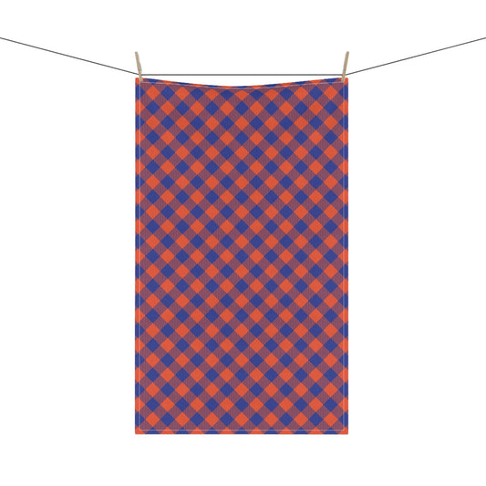 Tea Towel | Bright Blue & Orange | Gingham