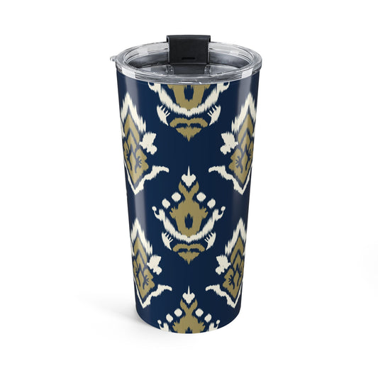 Tumbler | Blue & Gold | Ikat
