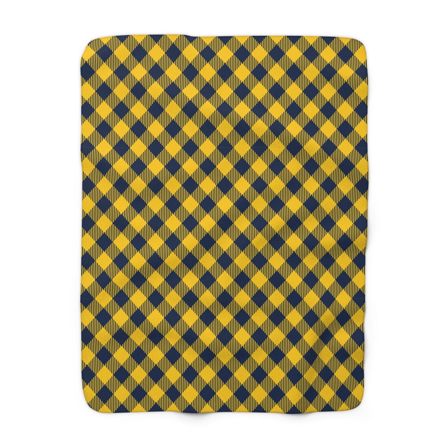 Sherpa Blanket | Yellow & Blue | Gingham