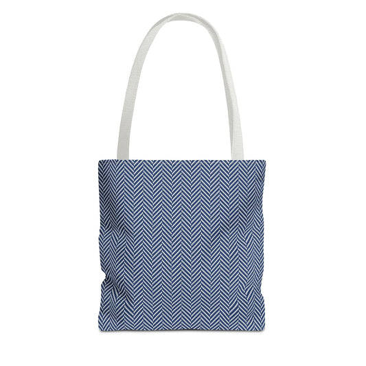Tote Bags | Navy & White | Herringbone