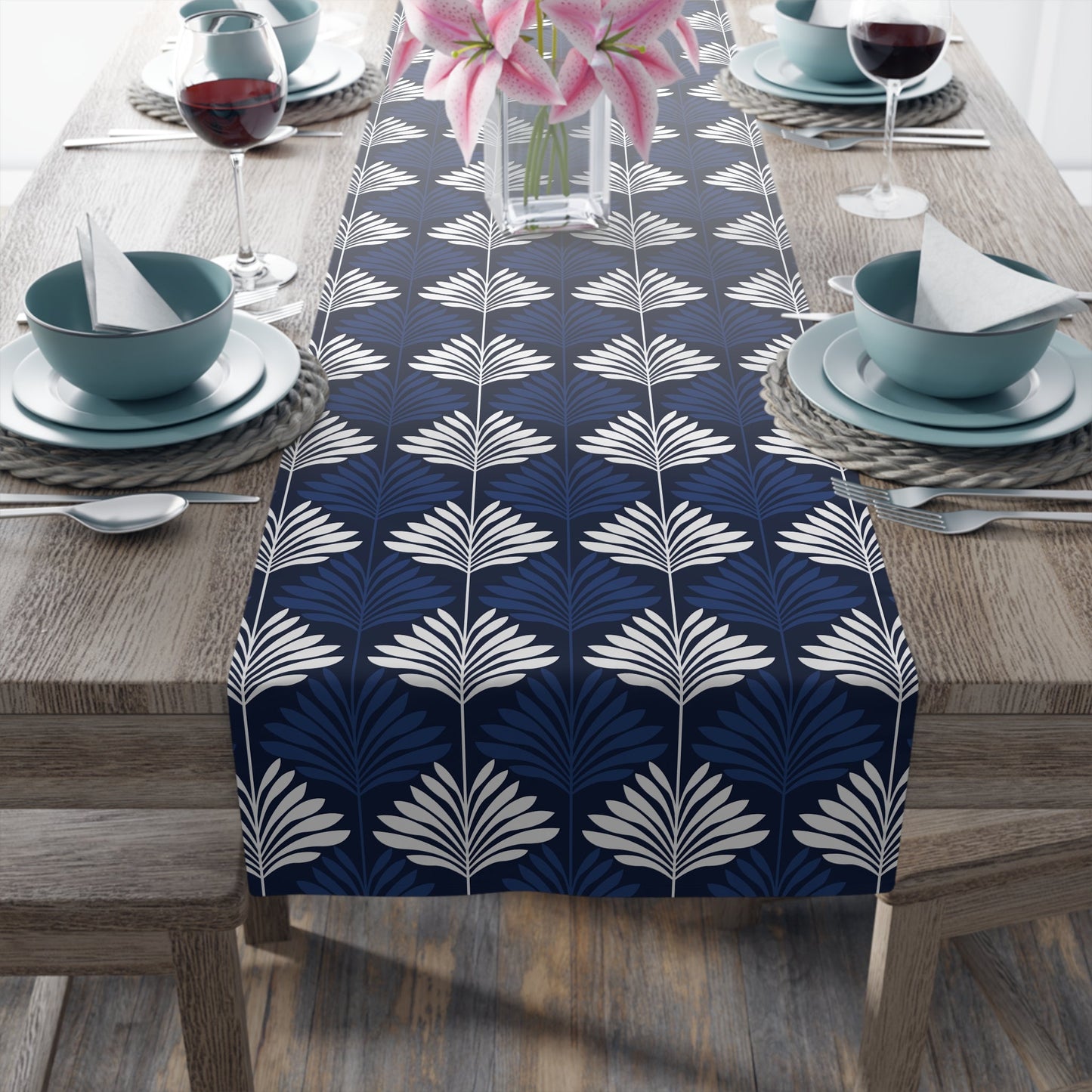 Table Runner | Navy & White | Deco