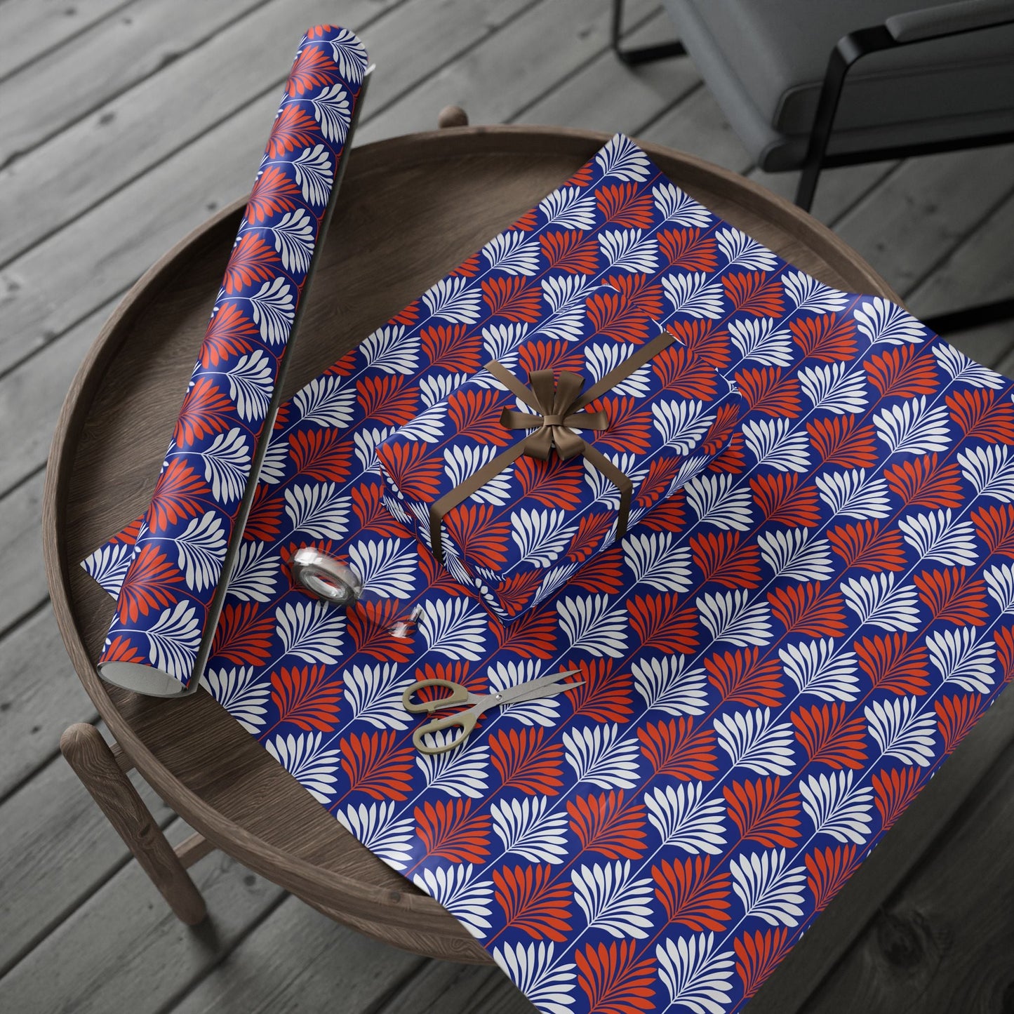 Gift Wrap | Bright Blue & Orange | Deco