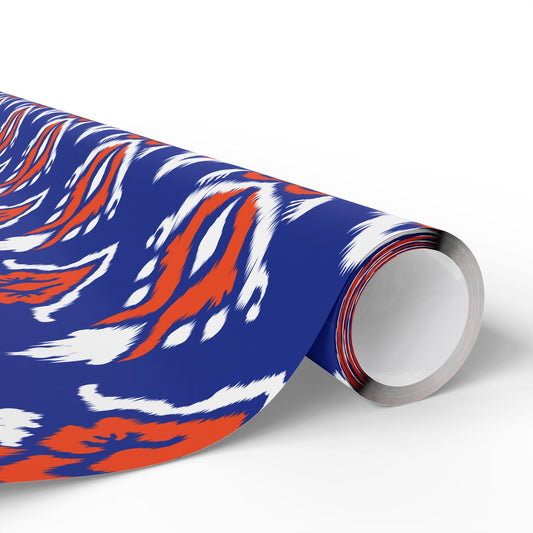 Gift Wrap | Bright Blue & Orange | Ikat