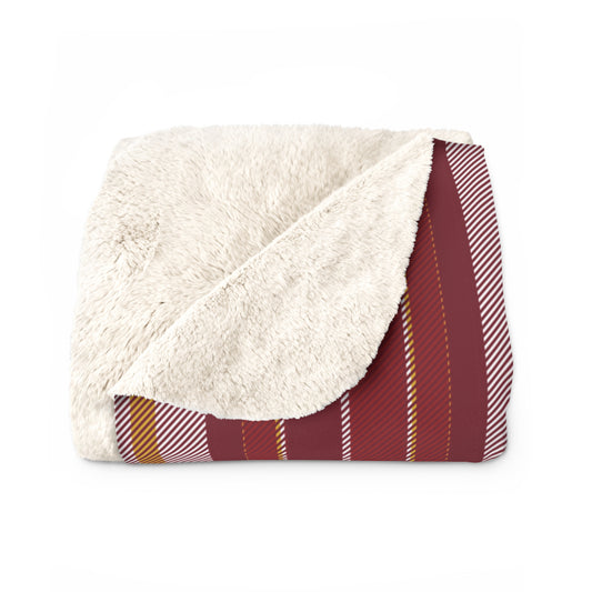 Sherpa Fleece Blanket- Personalized | Red & Yellow | Stripe