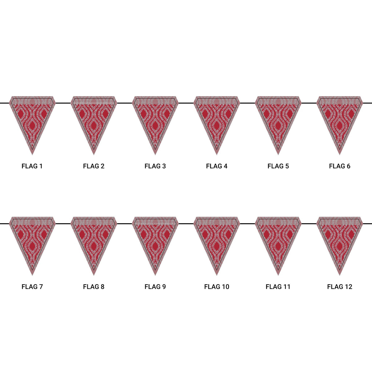 Flag Garland | Red & Gray | Ogee