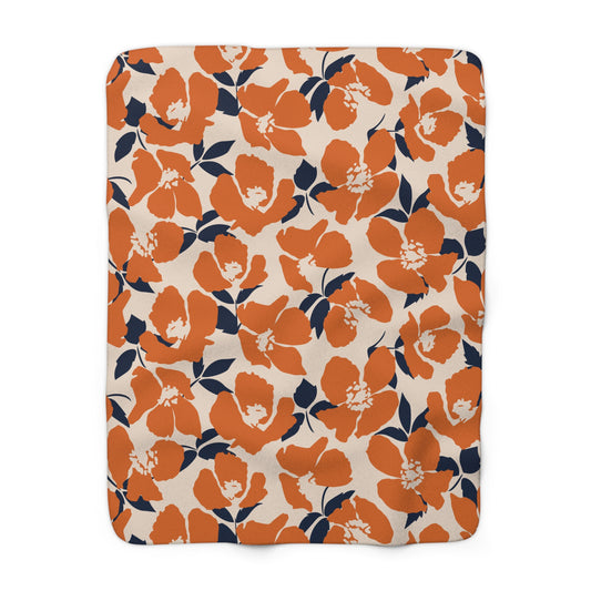 Sherpa Fleece Blanket | Auburn, Alabama | Poppy