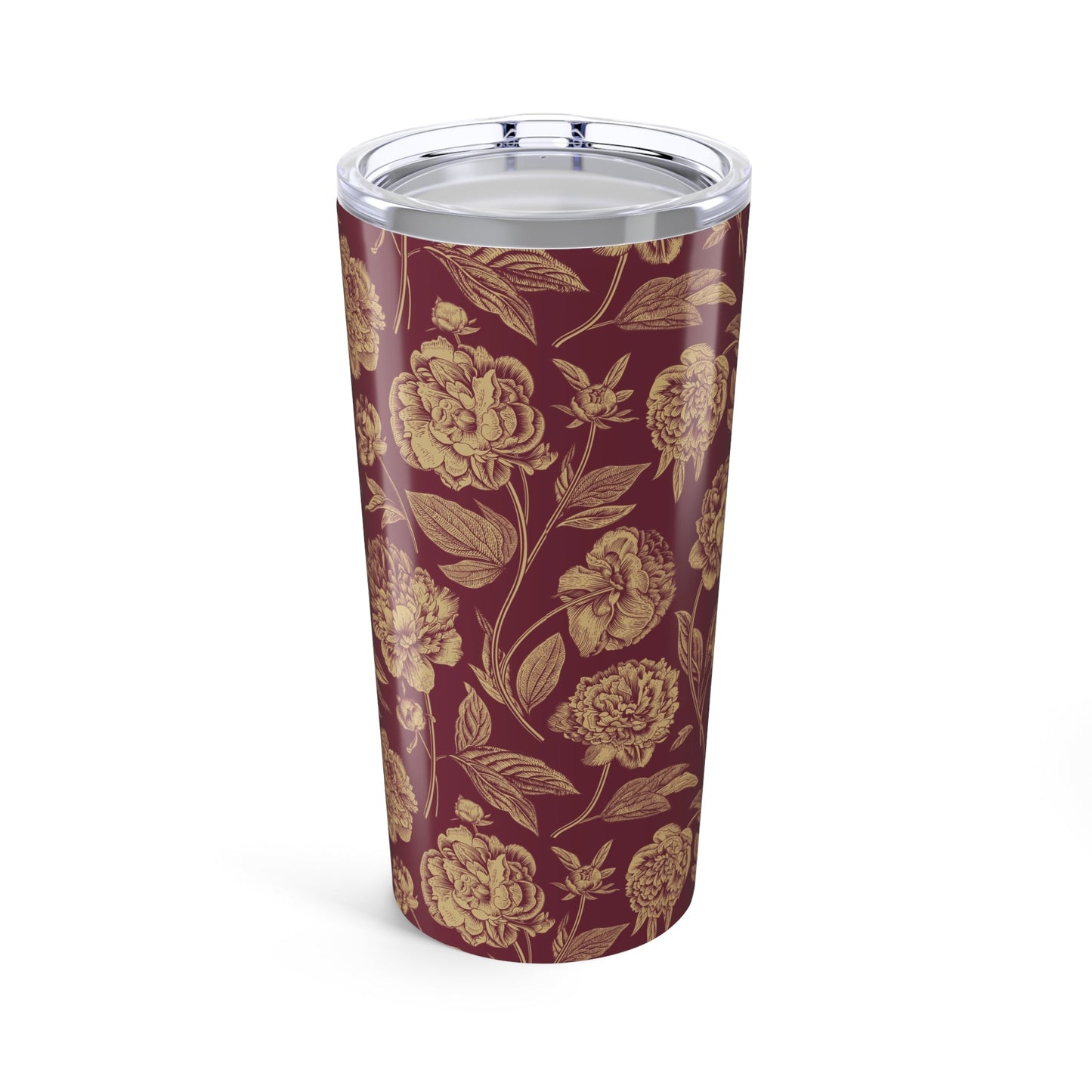 Tumbler | Maroon & Gold | Peony
