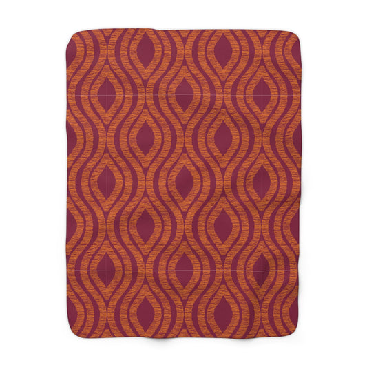 Sherpa Blanket | Maroon & Orange | Ogee
