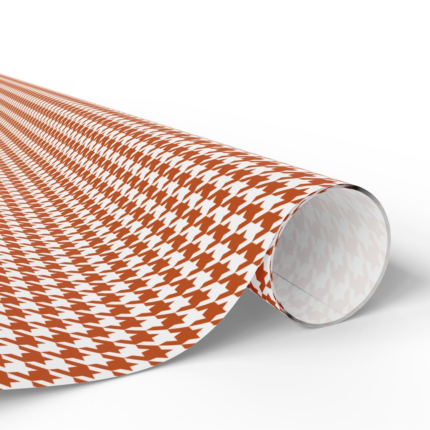 Gift Wrap | Dark Orange & White | Houndstooth