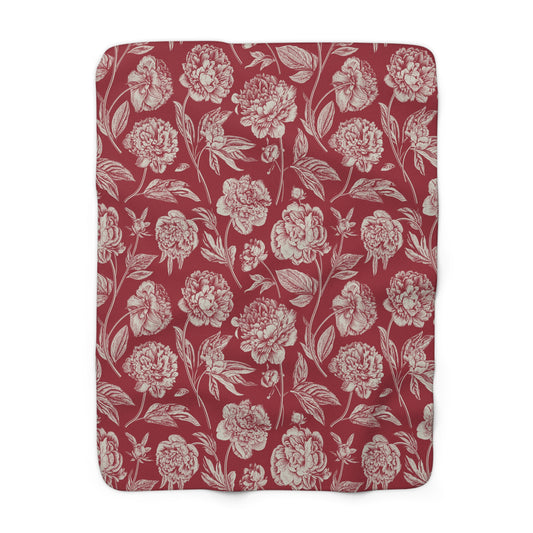 Sherpa Fleece Blanket | Tuscaloosa, Alabama | Peony