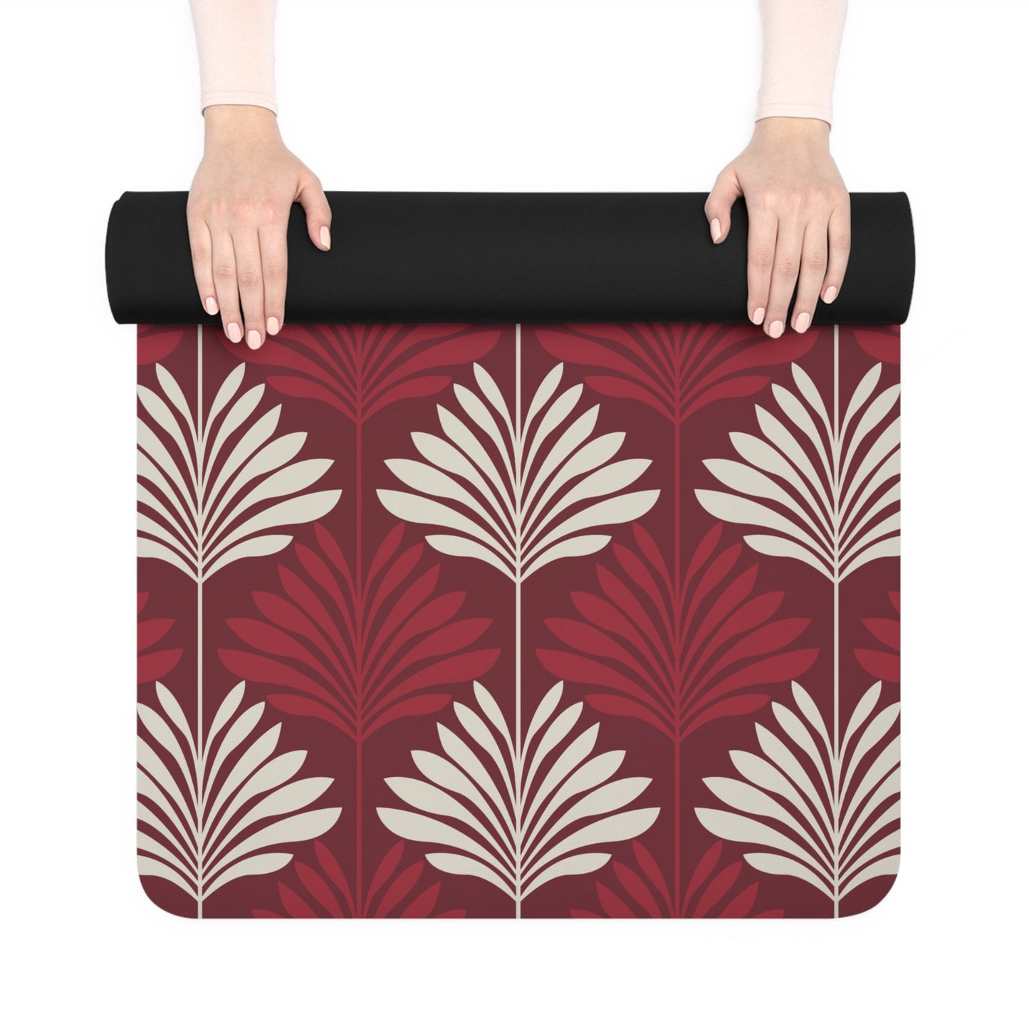 Yoga Mat | Maroon & White | Deco