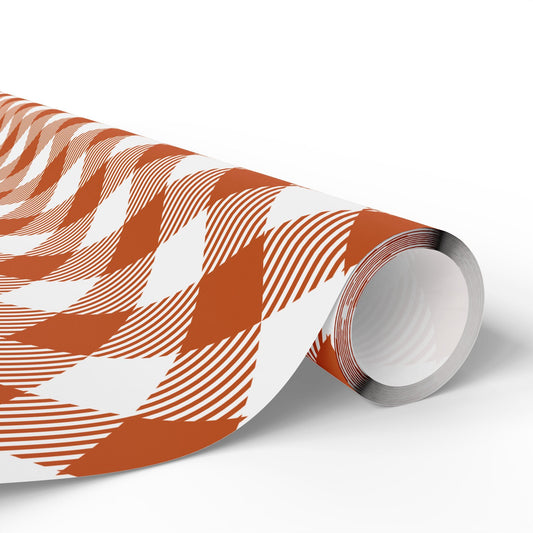 Gift Wrap | Dark Orange & White | Gingham