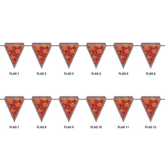 Flag Garland | Maroon & Orange | Bellis