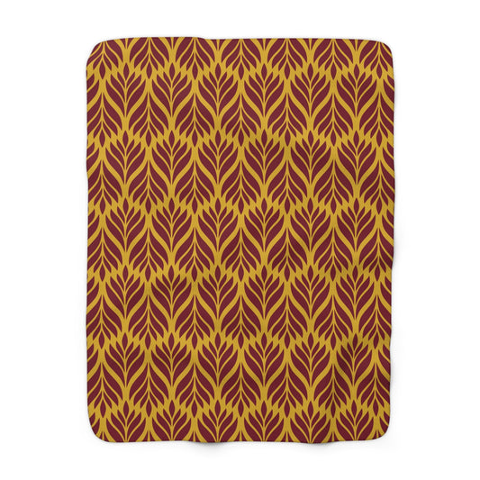 Sherpa Blanket | Red & Yellow | Palm