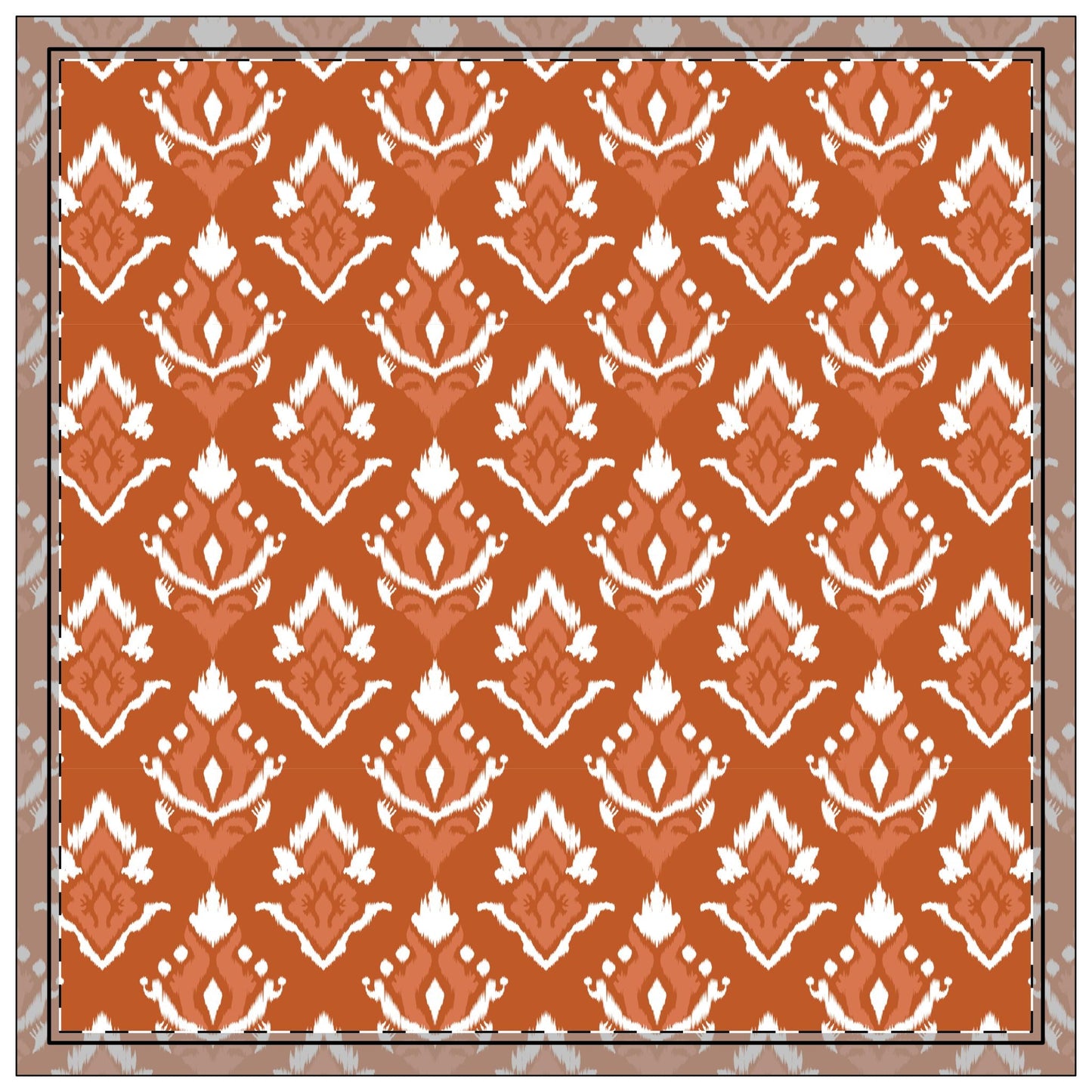 Napkins | Dark Orange & White | Ikat