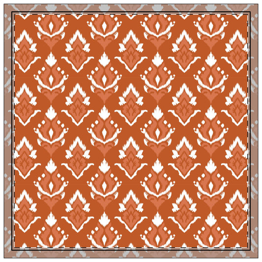 Napkins | Dark Orange & White | Ikat