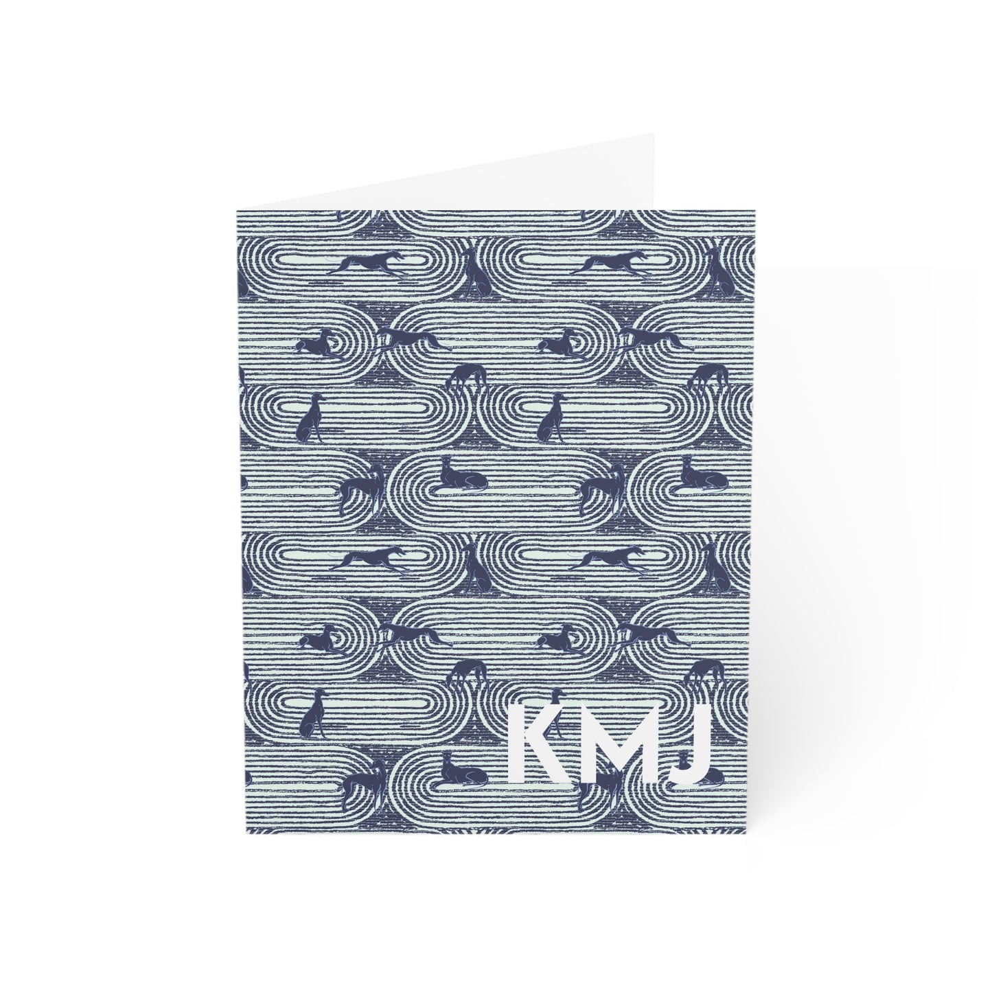 Monogram Notecards | Greyhounds | Teal Track