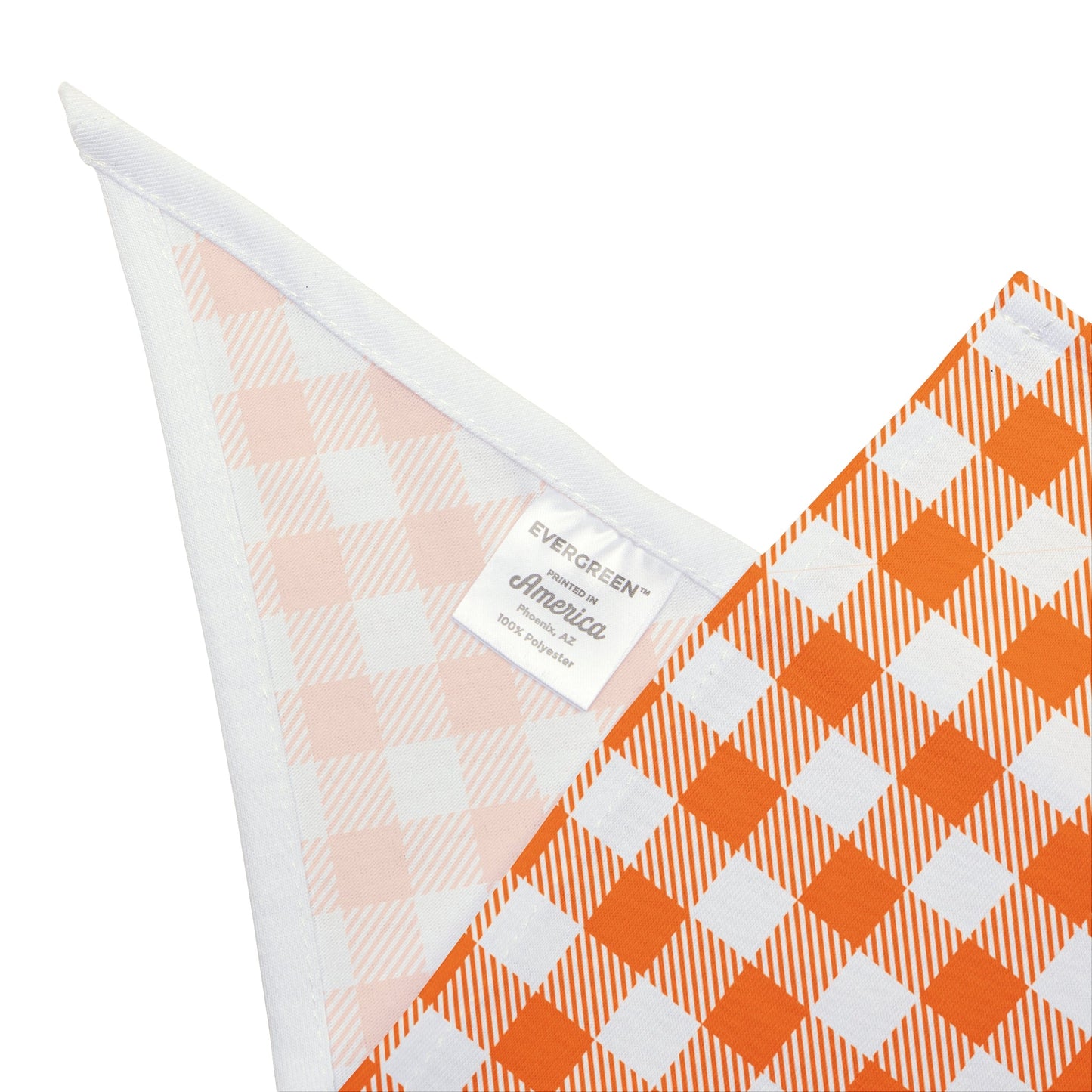 Pet Bandana | Orange & White | Gingham